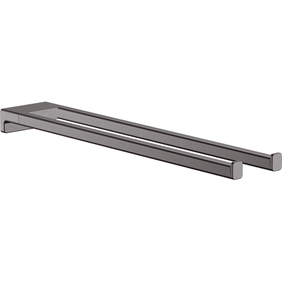 Полотенцедержатель Hansgrohe AddStoris Brushed Black Chrome 41770340 (брашированный черный хром, двойной), Цвет производителя: брашированный черный хром, фото 