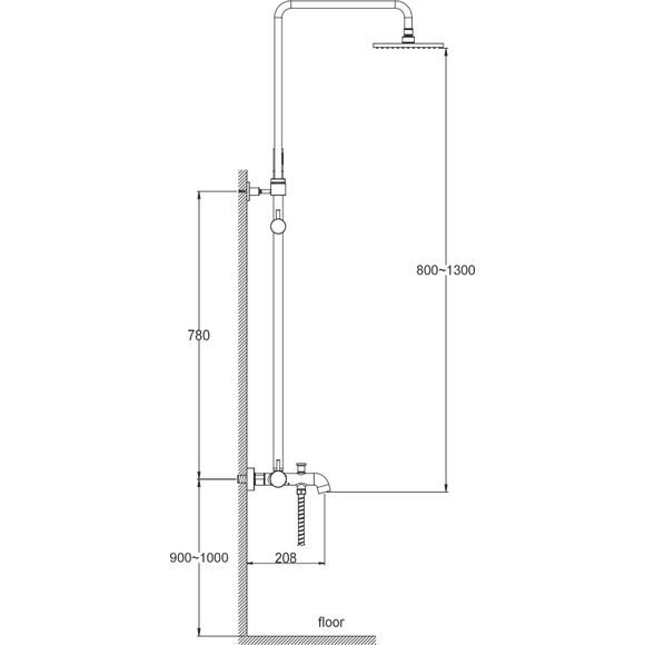 Душова система Kohlman Axel Gold QW277AGD (золота, з виливом), Колір виробника: золото, фото , изображение 2