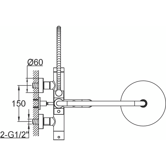 Душова система Kohlman Axel Gold QW277AGD (золота, з виливом), Колір виробника: золото, фото , изображение 3