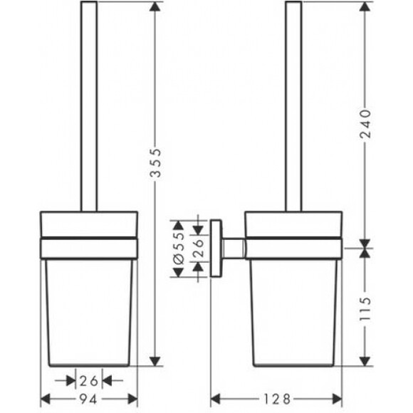 Набір аксесуарів 5 в 1 Hansgrohe Logis Universal Chrome 41728000 (41725000+41723000+41722000+41720000+41716000), фото , изображение 3