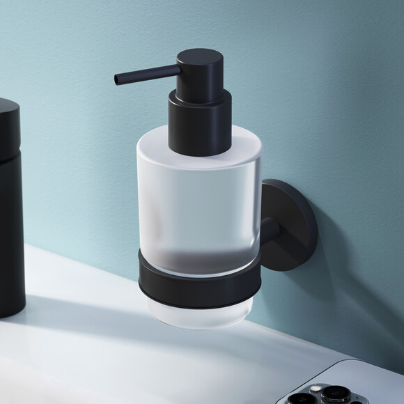 Дозатор для жидкого мыла Am.Pm X-Joy A85A36922 (черный матовый, настенный), Цвет производителя: черный матовый, фото 2