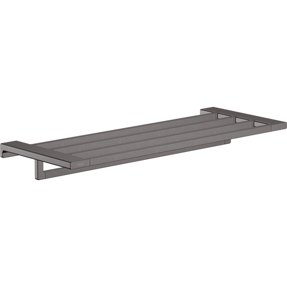 Полотенцедержатель Hansgrohe AddStoris Brushed Black Chrome 41751340 (брашированный черный хром, с полкой), фото 