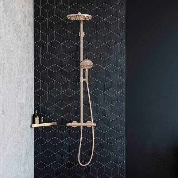Полиця у ванну Hansgrohe AddStoris Brushed Bronze 41741140 (30.5x14.8 см, брашована бронза, настінна, кутова), Колір виробника: брашована бронза, фото , изображение 3
