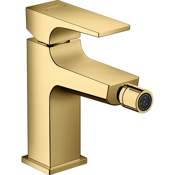 Змішувач для біде Hansgrohe Metropol Polished Gold Optic 32520990 (полірований золотий, з донним клапаном), фото 