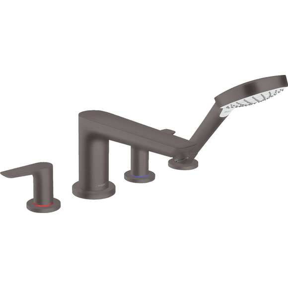 Смеситель на борт ванны Hansgrohe Talis E Brushed Black Chrome 71748340 (брашированный черный хром, на четыре отверстия), фото 