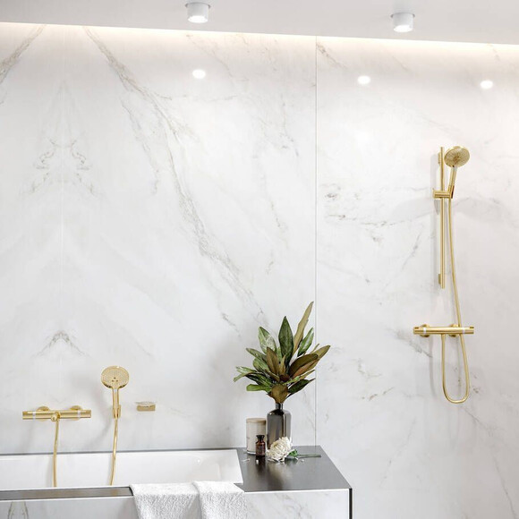 Лейка для душа Hansgrohe Raindance Select S 120 EcoSmart Polished Gold Optic 26531990 (полированная золотая, трехрежимная), фото 2