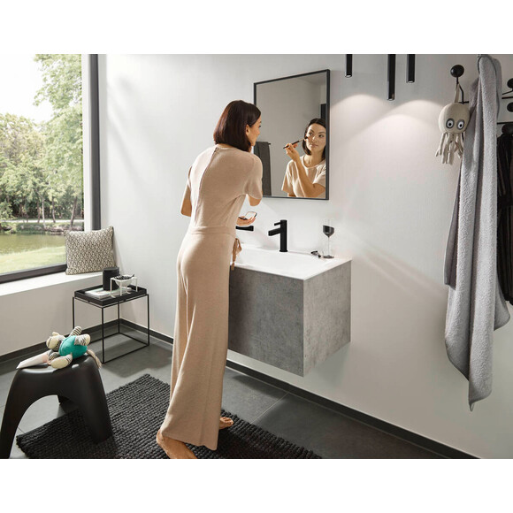 Смеситель для умывальника Hansgrohe Finoris Matt Black 76023670 (черный матовый, с донным клапаном), Цвет производителя: черный матовый, фото 2