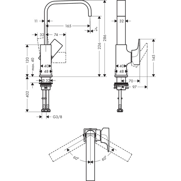 Смеситель для умывальника Hansgrohe Metropol Matt White 32511700 (белый матовый, с донным клапаном), фото 2