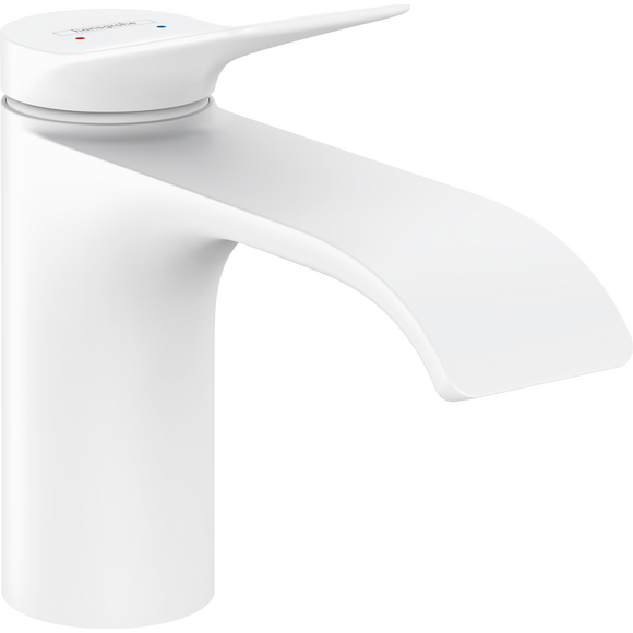 Змішувач для умивальника Hansgrohe Vivenis Matt White 75010700 (білий матовий, з донним клапаном), фото 