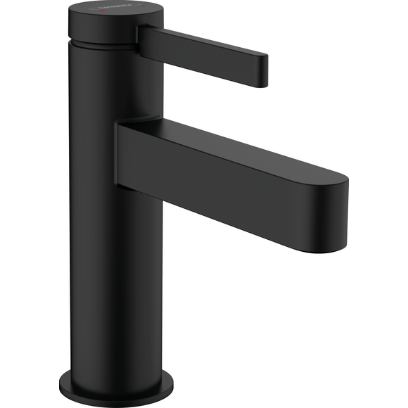 Смеситель для умывальника Hansgrohe Finoris Matt Black 76010670 (черный матовый, с донным клапаном), фото 