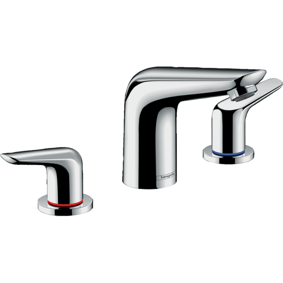 Смеситель для умывальника Hansgrohe Novus Chrome 71140000 (на три отверстия, с донным клапаном), фото 