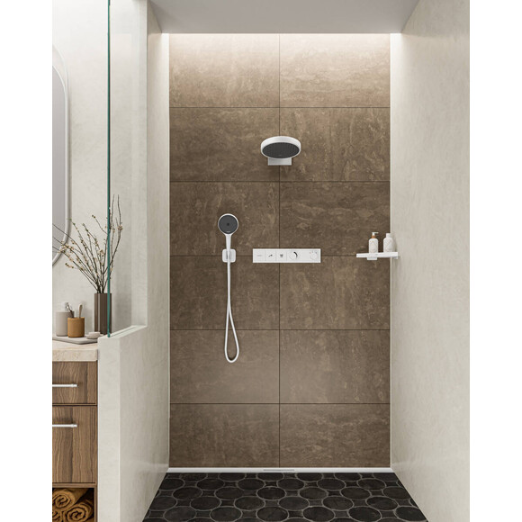 Подключение для душевого шланга Hansgrohe FixFit Q Matt White 26887700 (белое матовое, с держателем), фото 2