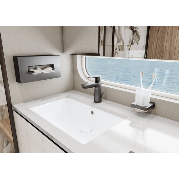 Стакан для зубных щеток Hansgrohe AddStoris Brushed Black Chrome 41749340 (брашированный черный хром, настенный), Цвет производителя: брашированный черный хром, фото 3