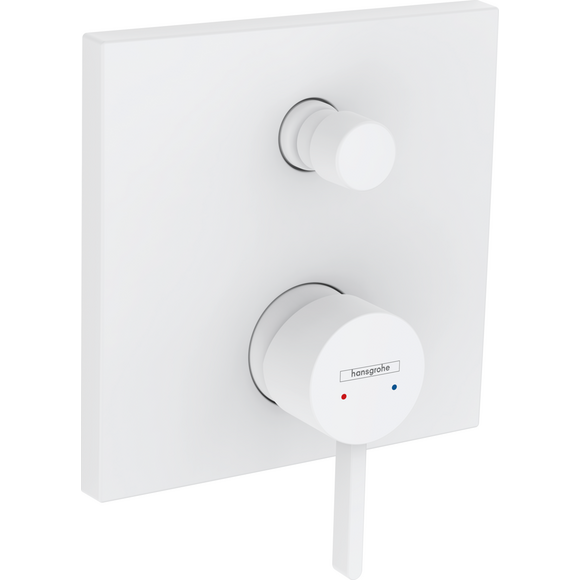 Внешняя часть смесителя скрытого монтажа для ванны Hansgrohe Finoris Matt White 76415700 (белый матовый), Цвет производителя: белый матовый, фото 