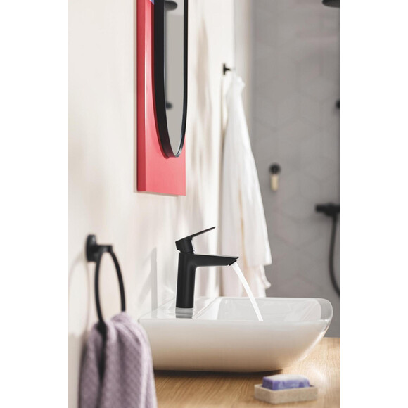 Змішувач для раковини Grohe QuickFix Start S-Size Black 235502432 (чорний матовий, з донним клапаном), фото , изображение 2