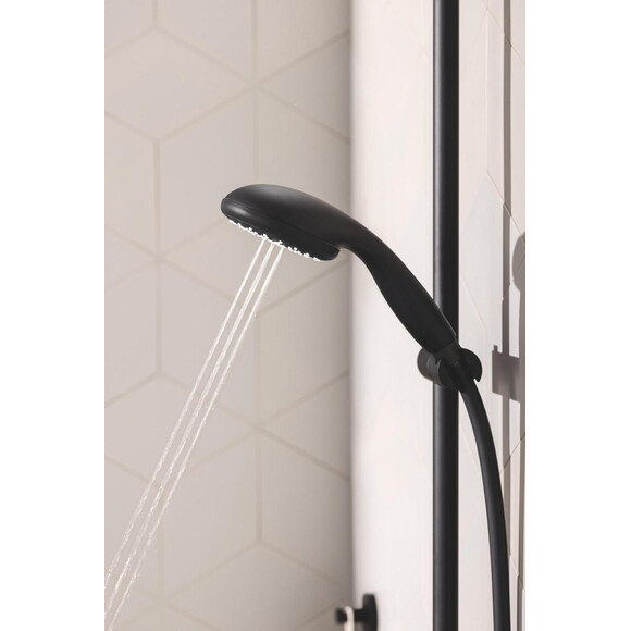 Змішувач для ванни Grohe QuickFix Start&Vitalio 100 Black UA30330701 (чорний матовий, з лійкою та шлангом), фото , изображение 5