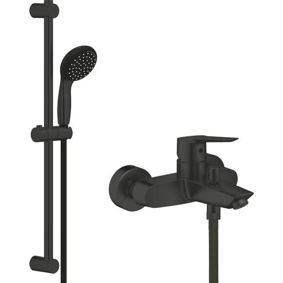 Змішувач для ванни Grohe QuickFix Start&Vitalio 100 Black UA30330702 (чорний матовий, з душовим гарнітуром), фото 