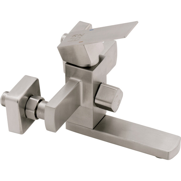 Змішувач для ванни Lidz Kubis 006-1 (LDKUB006NKS28536, нікель, з лійкою та шлангом), фото , изображение 2