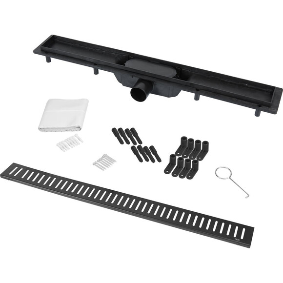 Душовий трап Qtap Dry FA304-700MBLA (QTDRYFA304700MBLA, 70 см, чорний матовий, лінійний), фото , изображение 5