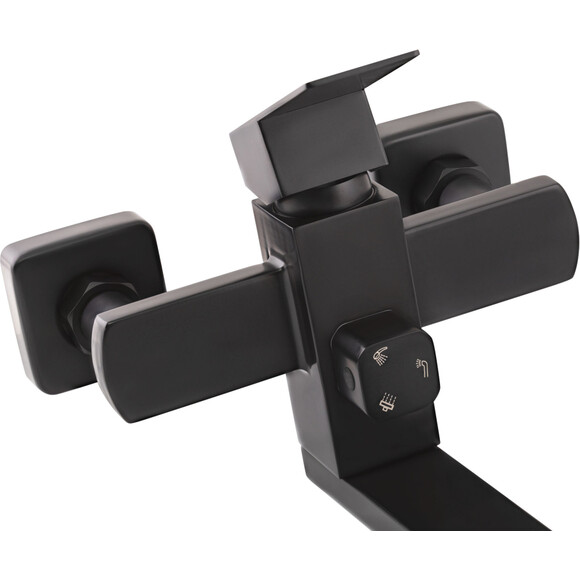 Душова система Lidz Kubis Black 10 30 1005A (LDKUB1030BLA35724, чорна матова, з виливом), фото , изображение 3