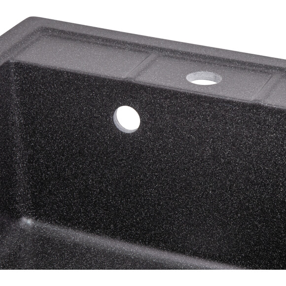 Мойка для кухни Lidz 460х515/200 GRF-13 (LIDZGRF13460515200, 45.5x51.3 см, графит, с сифоном), Цвет производителя: графит, фото 4