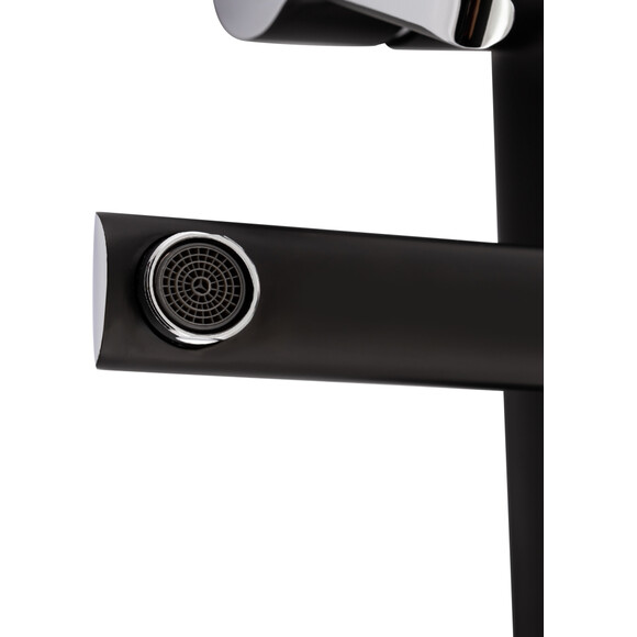 Душевая система Qtap Grand Chrome/Black BCR 1004 (QTGRABCR1004, хром/черный матовый, с изливом), Цвет производителя: хром, черный матовый, фото 4