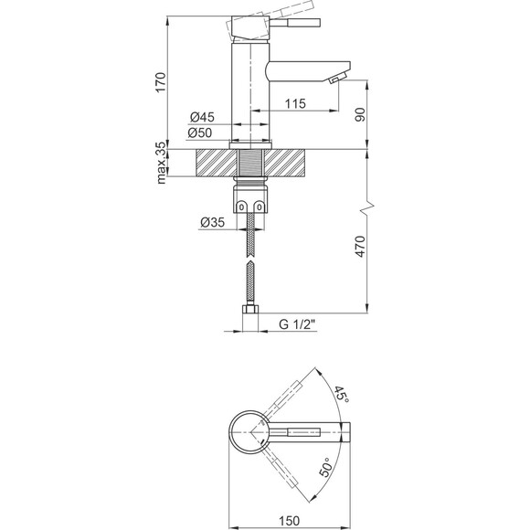 Смеситель для раковины Lidz Aria 01L-BFS (LDARI001FBLA43367, черный матовый), Цвет производителя: черный матовый, фото 3