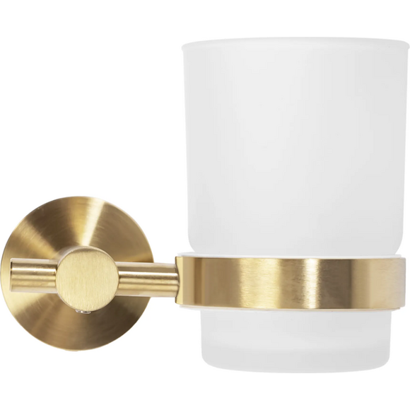 Стакан для зубных щеток Rea Brushed Gold REA-77087 (322233, брашированный золотой, настенный), Цвет производителя: брашированное золото (матовое), фото 2
