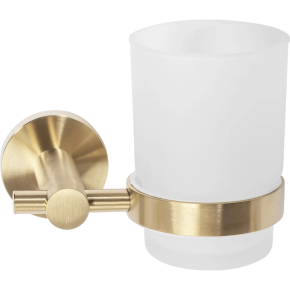 Стакан для зубных щеток Rea Brushed Gold REA-77087 (322233, брашированный золотой, настенный), Цвет производителя: брашированное золото (матовое), фото 