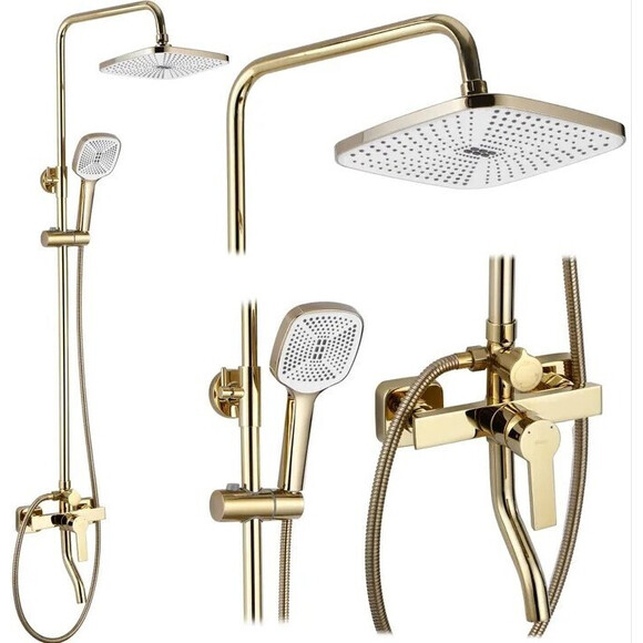 Душова система Rea Argus Gold REA-P7840 (золота, з виливом), Колір виробника: золото, фото 