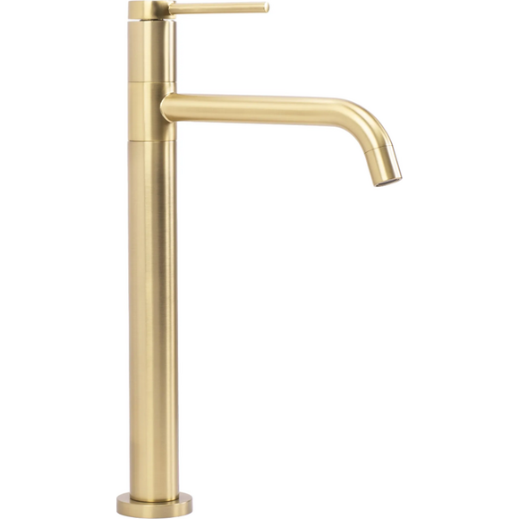 Змішувач для умивальника Rea Lugano Slim Brushed Gold REA-B4420 (брашоване золото, високий), Колір виробника: золото брашоване (матове), фото 