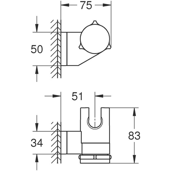 Держатель для душа Grohe QuickFix Vitalio Universal 26183001, Цвет производителя: хром, фото 11