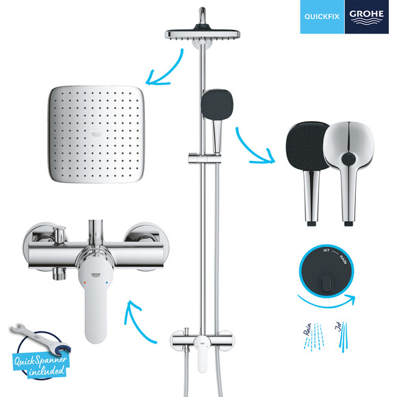 Душевая система Grohe QuickFix Vitalio Comfort 250 26985001, фото 10