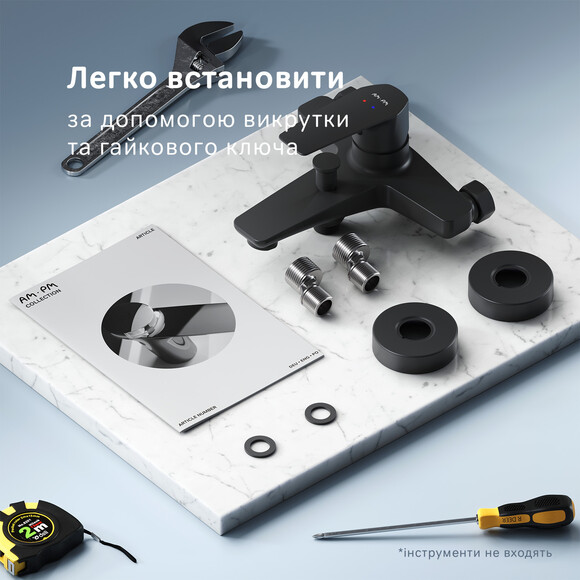Змішувач для ванни Am.Pm Gem F90E10022 (чорний), фото , изображение 14