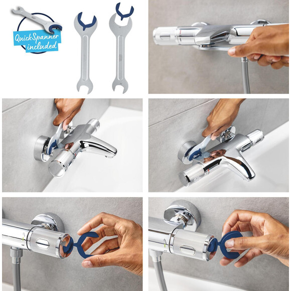 Душова система з термостатом Grohe QuickFix Vitalio Start System 250 26988001 (з виливом), Колір виробника: хром, фото , изображение 13