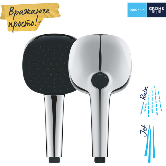 Лійка для душу Grohe QuickFix Vitalio Comfort 110 26397001 (дворежимна), Колір виробника: хром, фото , изображение 9