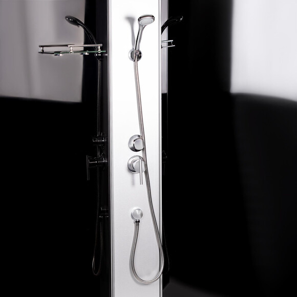 Душовий гідробокс з піддоном Lidz Tani SB90x90.SAT.HIGH.GR (LTSB9090SATHIGHGR, скло тоноване, профіль сатин), Доступні розміри: 90 x 90, Колір виробника: тоноване скло, фото , изображение 4