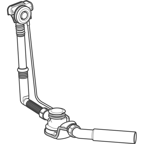 Сифон для ванны Geberit PushControl 150.755.21.6 (с переливом, нажимной, 26 см), фото 2