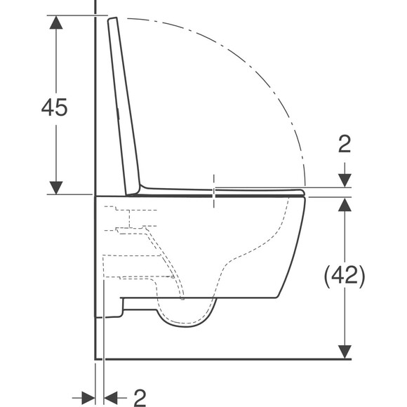 Безободковый подвесной унитаз Geberit iCon 501.663.JT.1 (белый матовый, с сиденьем), фото 3