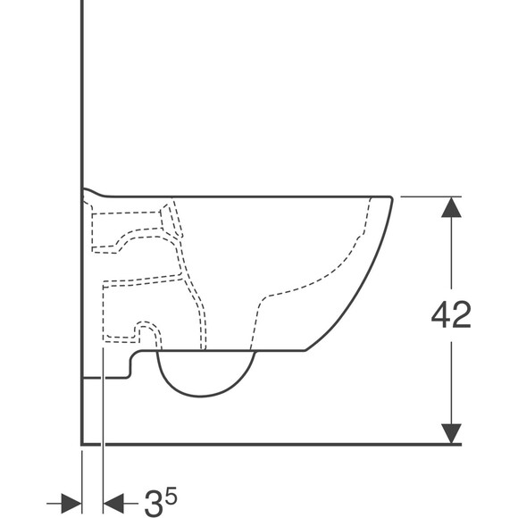 Безободковый подвесной унитаз Geberit Modo 502.826.00.1 (без сиденья), фото 3