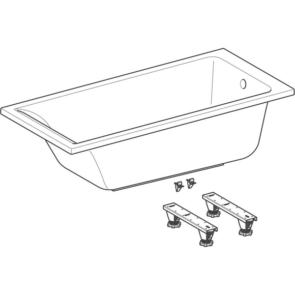 Акриловая ванна Geberit Selnova Square 554.381.01.1 (150x70 см, с ножками), Доступные размеры: 150 x 70, фото 2