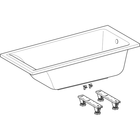 Акриловая ванна Geberit Selnova Square 554.382.01.1 (160x70 см, с ножками), Доступные размеры: 160 x 70, фото 2