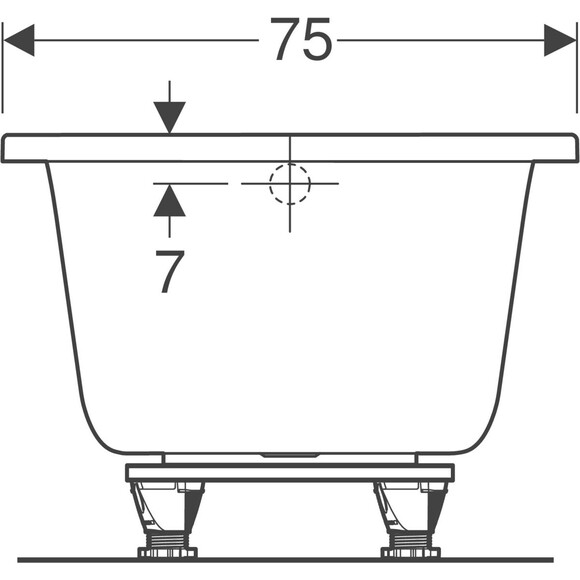 Акрилова ванна Geberit Selnova Square 554.383.01.1 (160x75 см, з ніжками), Доступні розміри: 160 x 75, фото , изображение 4