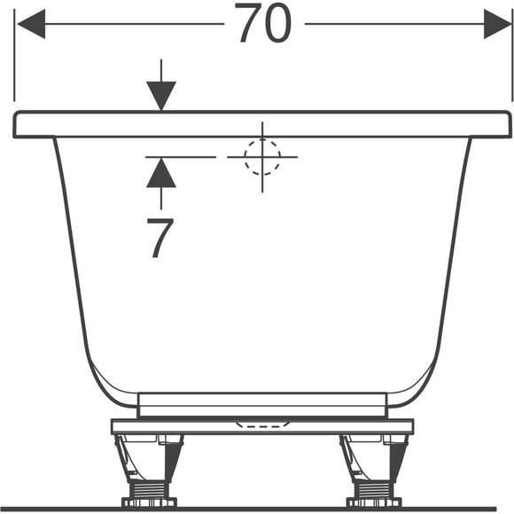 Акриловая ванна Geberit Selnova Square 554.384.01.1 (170x70 см, с ножками), Доступные размеры: 170 x 70, фото 4