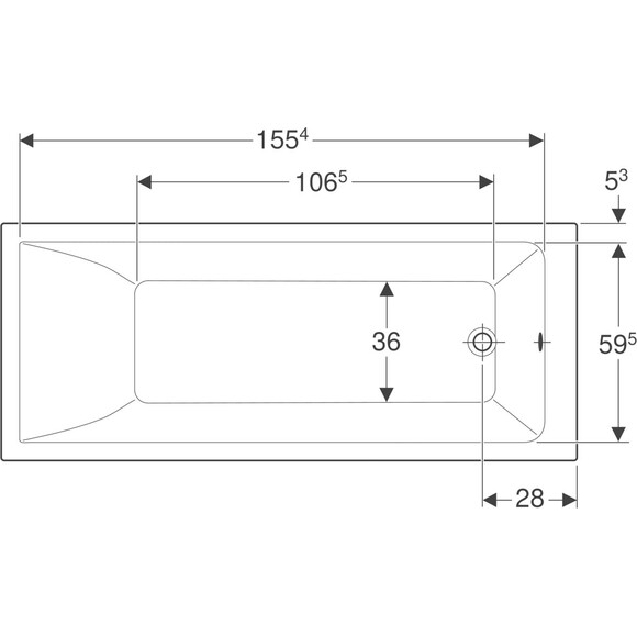 Акриловая ванна Geberit Selnova Square 554.384.01.1 (170x70 см, с ножками), Доступные размеры: 170 x 70, фото 5
