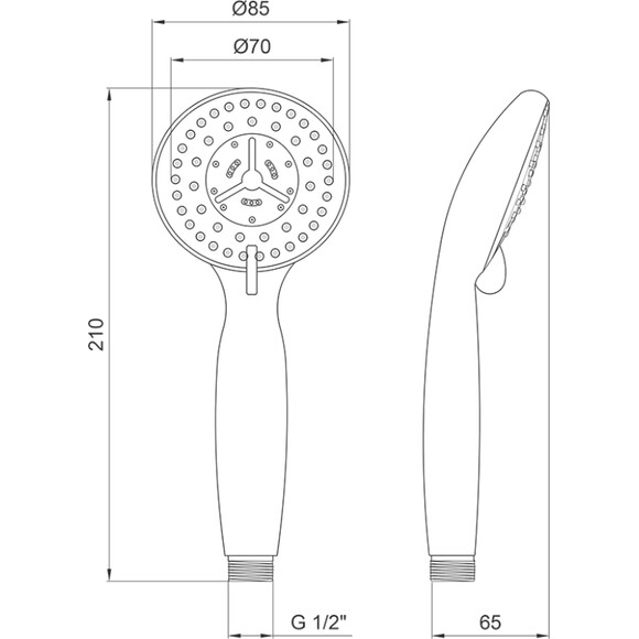 Лійка для душу Lidz Niagara 04 (LDNIA04CRM22033, трирежимна), фото , изображение 3