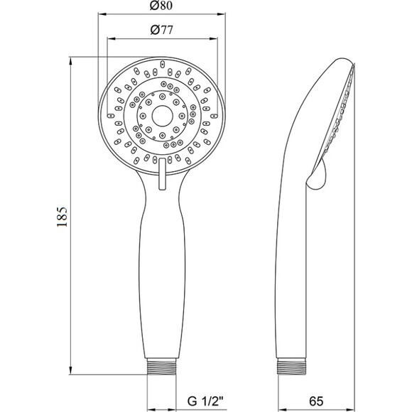 Лейка для душа Lidz Niagara 05 (LDNIA05CRM22037, четырехрежимная), фото 4
