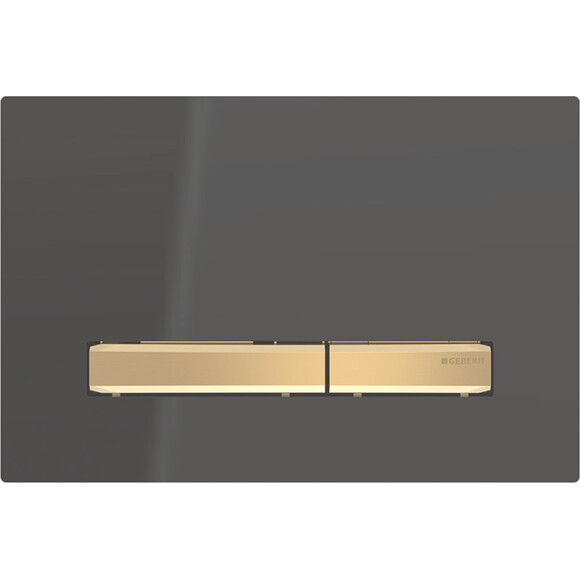 Змивна клавіша Geberit Sigma50 115.672.DW.2 (чорний глянець/латунь), Колір виробника: чорний глянець, латунь, фото 