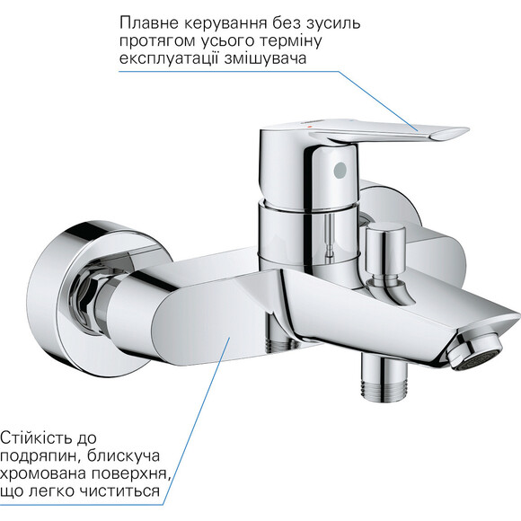 Комплект змішувачів для ванної кімнати Grohe QuickFix Start M-Size UA202301MQ (23455002+24206002+26398001), фото , изображение 17