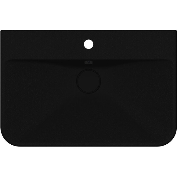 Умивальник Miraggio Chamonix Mirastone Black Shine 8813456 (65x43 см, чорний), Технологія виробництва: Mirastone, Колір виробника: чорний, фото , изображение 3